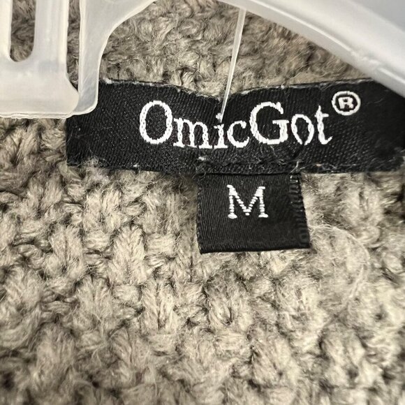 OmicGot Women's Knit Open Front Cardigan Long Sleeve Gray Size Medium - Picture 8 of 9